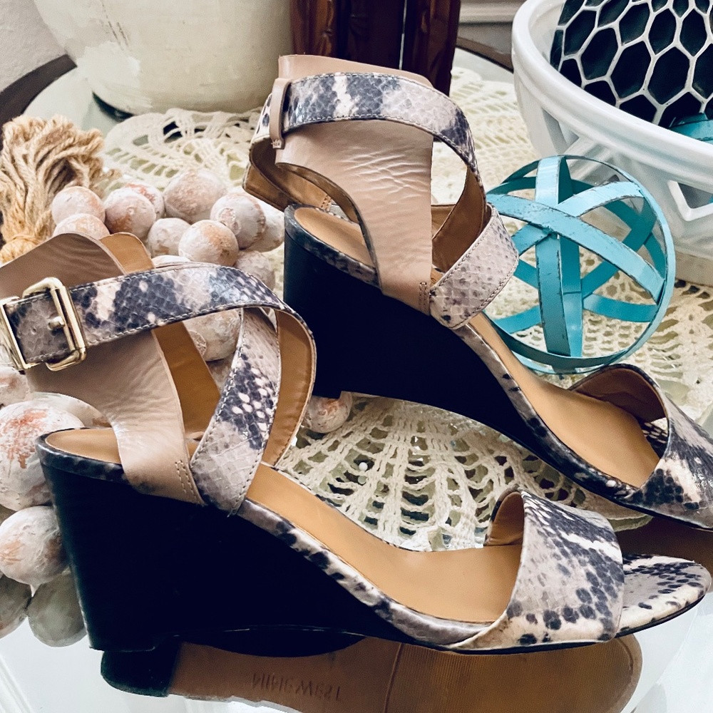 Nine West Snake Skin Wedge Sandal